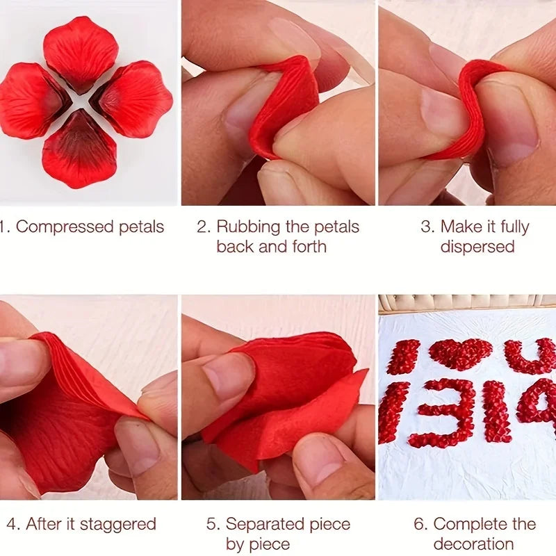 2000pcs/100Pcs Artificial Fake Rose Petals Red White Pink Roses Petal Flowers for Romantic Wedding Party Favors Decoration