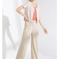Women Ankle-Length Wide Leg Pants Casual Summer Solid Elastic Waist Loose Ice Silk Pants Spring Summer Female Trousers