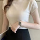 Women's Half-High Neck T-Shirt Fashion Jumper Casual Tops Korean Style Elegant Solid-Coloured Clothing Spring And Summer Season