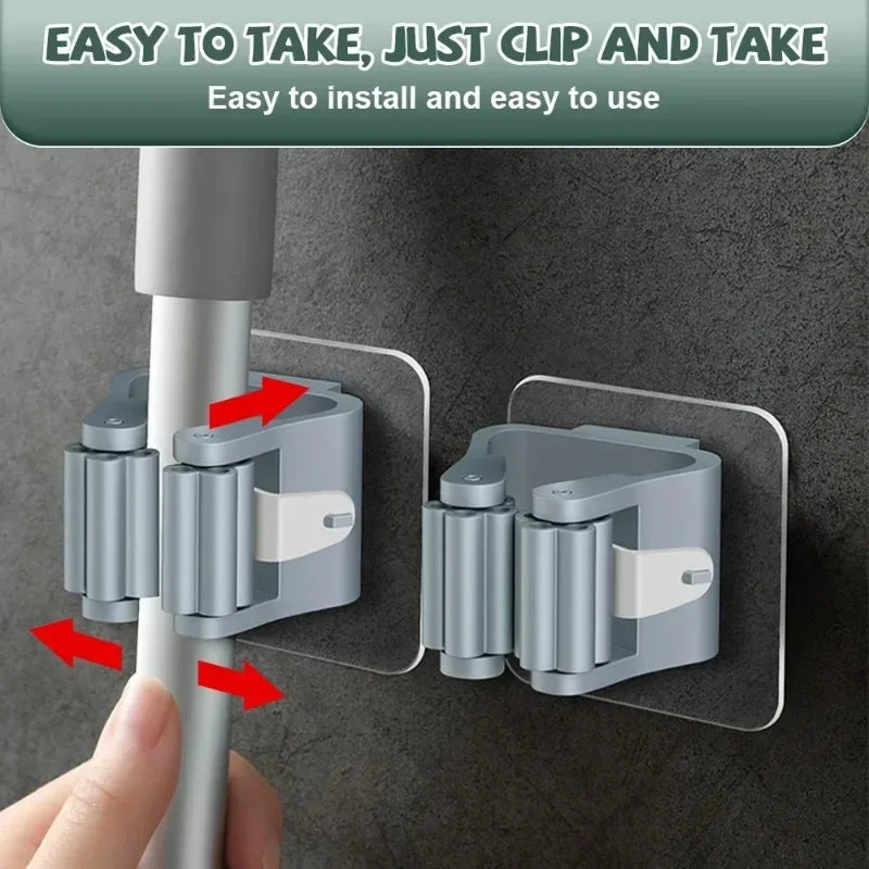 10PCS Wall Mounted Mop Organizer Holder Wall-Mounted Waterproof Mop Storage Rack Broom Hanger Hooks Household Tools