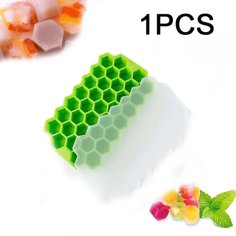 148 Cavity Honeycomb Ice Cube Trays Reusable Silicone Ice Cube Mold BPA Free Ice Maker with Removable Lids Ice Cube Maker