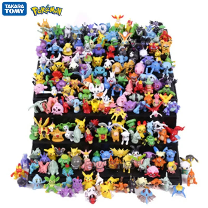 24-144Style Pokemon Anime Figure Pikachu Action Model 2-3CM Ornamental Collectible Mini Model Doll Toy Kids Christmas Gifts
