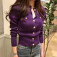 2025 Autumn Long Sleeve Fashion Women Cardigans Sweater Knitted Coat Short Casual Single Breasted Korean Slim Chic Ladies Tops