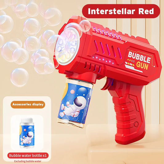 10 hole Handheld light bubble machine fully automatic electric bubble gun children's toys without battery and bubble water