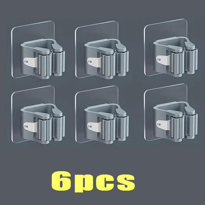 10PCS Wall Mounted Mop Organizer Holder Wall-Mounted Waterproof Mop Storage Rack Broom Hanger Hooks Household Tools