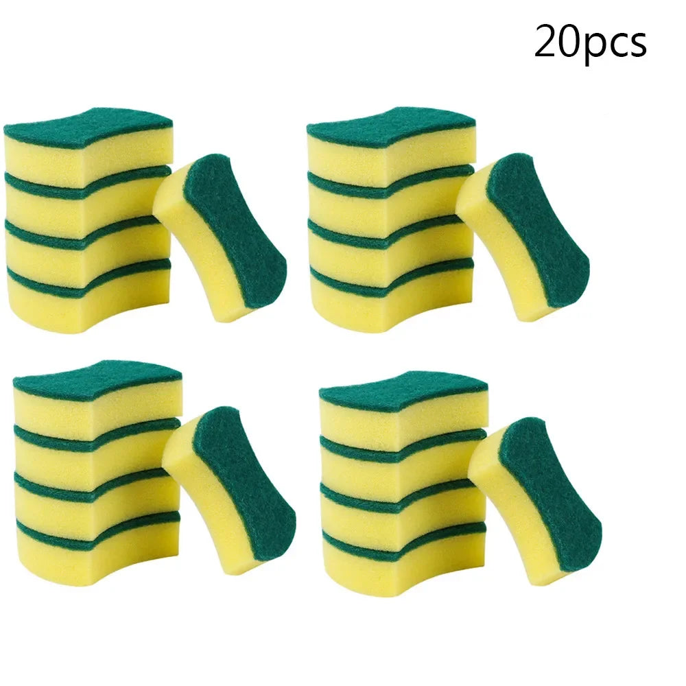 20/30pcs Dishwashing Sponge Kitchen Nano Emery Magic Clean Rub Pot Rust Focal Stains Sponge Removing Kit Cleaning Brush Sponges
