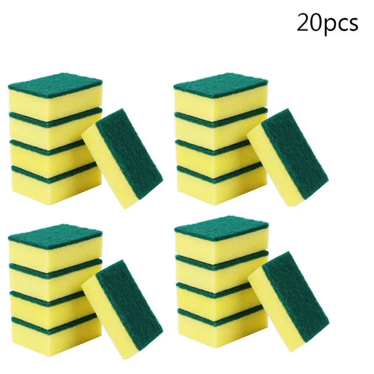 20/30pcs Dishwashing Sponge Kitchen Nano Emery Magic Clean Rub Pot Rust Focal Stains Sponge Removing Kit Cleaning Brush Sponges
