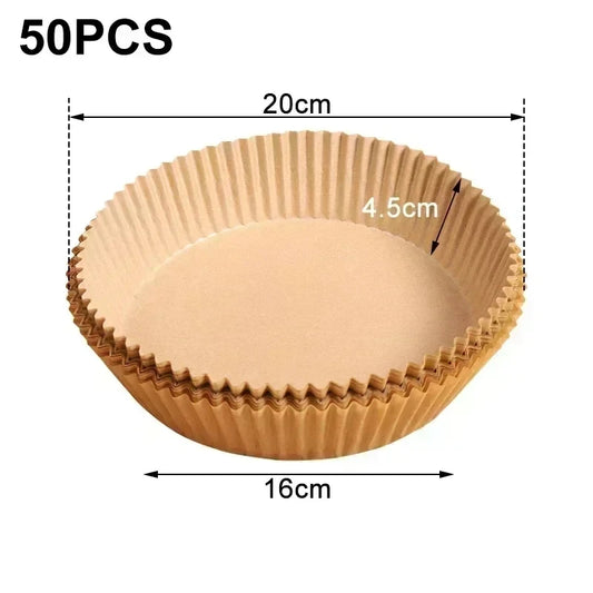 50 PCS Air Fryer Blotting Paper, Baking Blotting Paper, Food Grade Leakproof Non-Stick Food Pad, Thickened Silicone Paper Pad