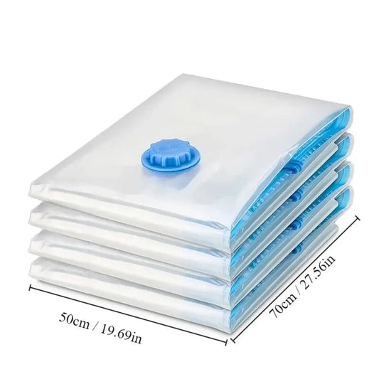 1PC Transparent Border Vacuum Bag For Clothes Storage Bag Home Organizer Compressed Seal Travel Saving Bag