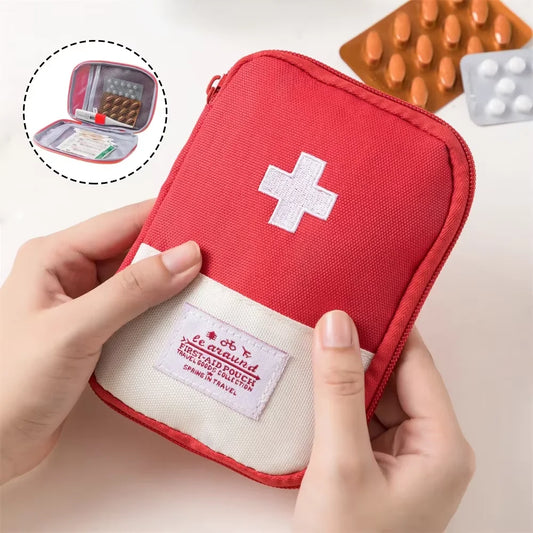 1PC Mini Portable Medicine Bag Travel First Aid Kit Medicine Bag Storage Bag Survival Kit Medicine Box Outdoor Emergency Camping
