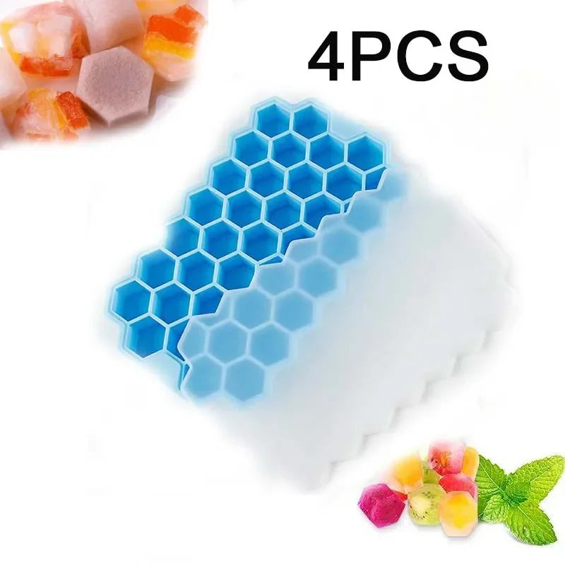 148 Cavity Honeycomb Ice Cube Trays Reusable Silicone Ice Cube Mold BPA Free Ice Maker with Removable Lids Ice Cube Maker