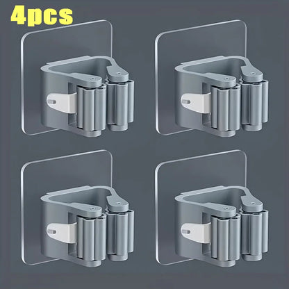 10PCS Wall Mounted Mop Organizer Holder Wall-Mounted Waterproof Mop Storage Rack Broom Hanger Hooks Household Tools