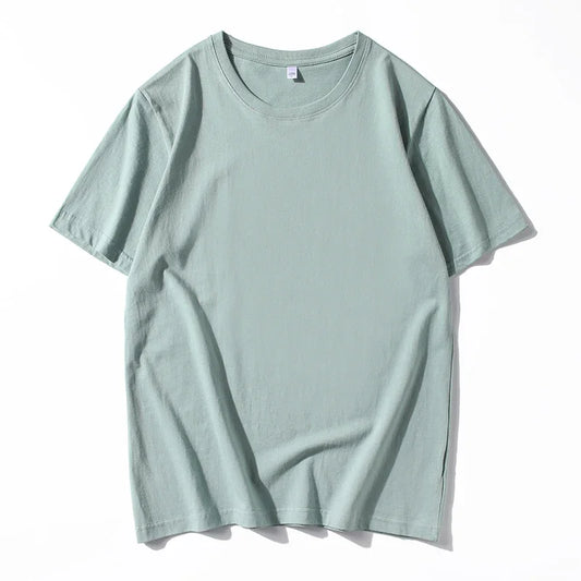 12 Color Oversized Heavyweight T Shirt for Men Summer Short Sleeve Tee 100% Cotton Plain Top Casual Men's Clothing