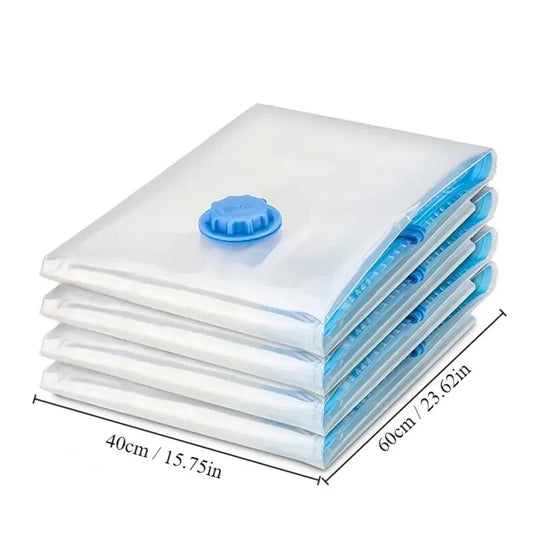 1PC Transparent Border Vacuum Bag For Clothes Storage Bag Home Organizer Compressed Seal Travel Saving Bag