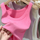zjaiss Women Solid Round Neck Ribbed Tank Top Camisole Women 2025 Summer Basic Elastic Tank Top O Neck Solid Tank Top