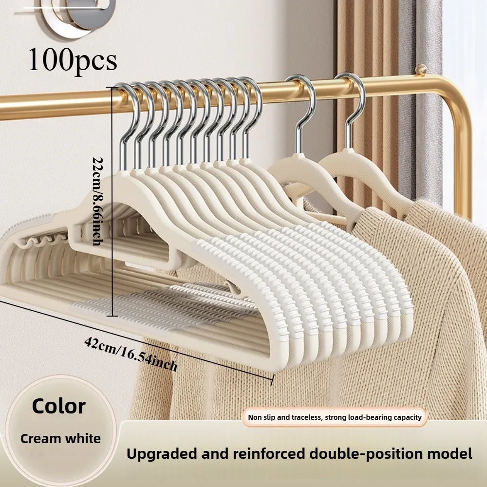 10pcs Home seamless wide shoulder clothes hanger, anti slip and anti bulging bag, thickened for both dry and wet use