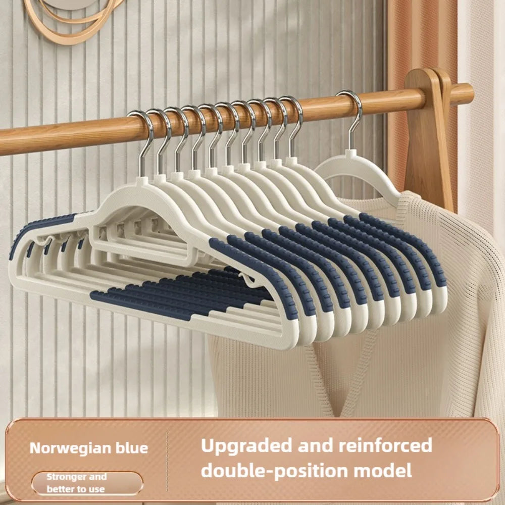 10pcs Home seamless wide shoulder clothes hanger, anti slip and anti bulging bag, thickened for both dry and wet use