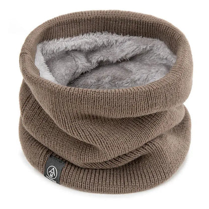 Winter Warm Knitted Ring Scarf For Women Men Plush Full Mask Tutdoor Cashmere Solid Snood Neck Scarves Thick Bufanda Muffler