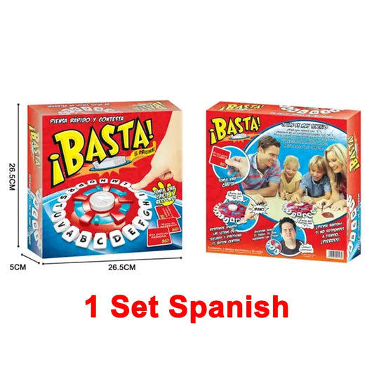 Spanish Basta Game Fast-paced Family Gathering Letter Toys For Adults Children Letters Learning Lengua española Juegos De Mesas