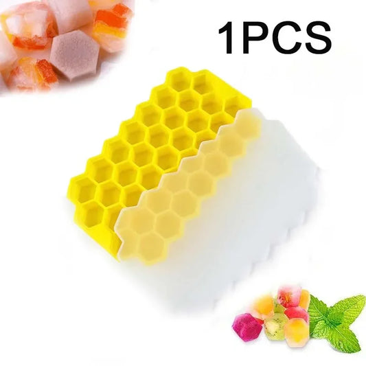 148 Cavity Honeycomb Ice Cube Trays Reusable Silicone Ice Cube Mold BPA Free Ice Maker with Removable Lids Ice Cube Maker