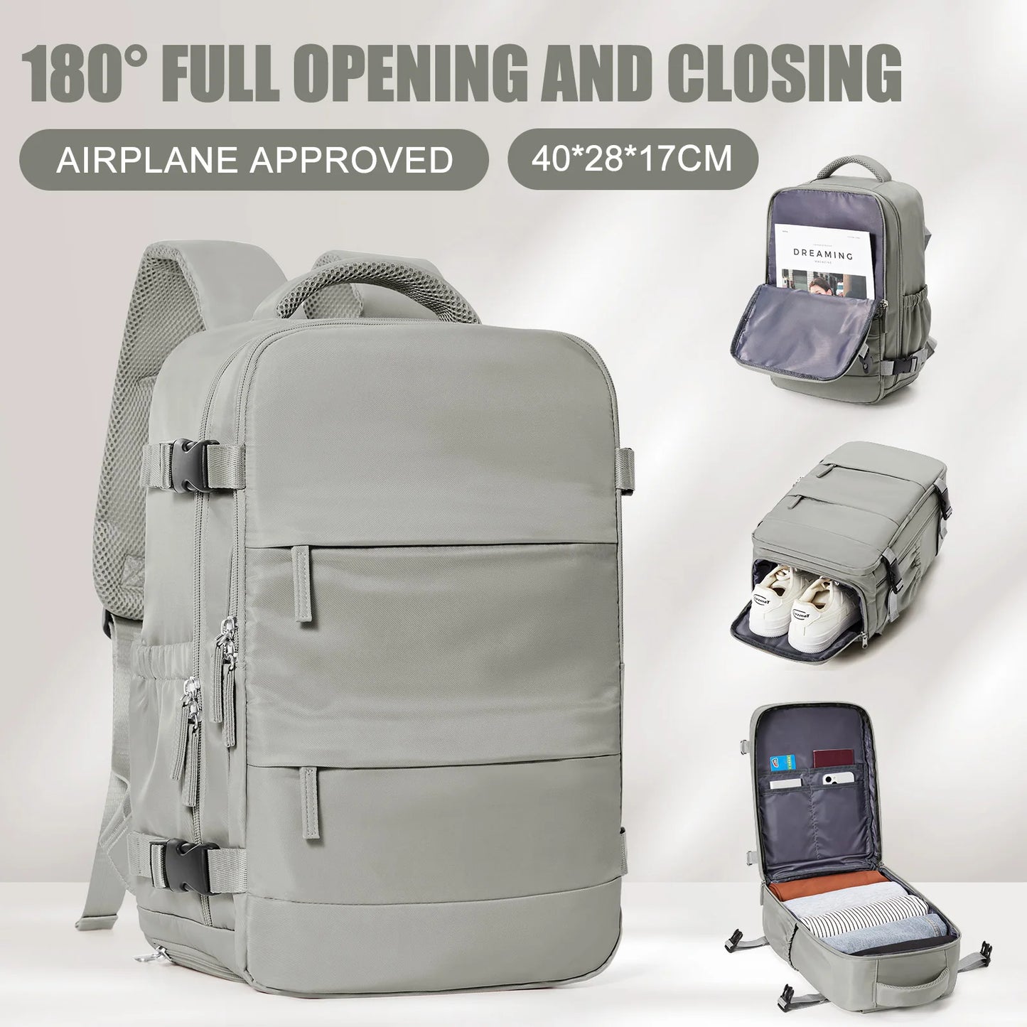 Women Men Hand Luggage Backpack Business Laptop Bag College Travel Backpack Waterproof Carry on Cabin Backpack Wizzair 40x30x20