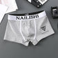 2 Piece Men's Underwear Burst of Cotton Breathable Youth Boxer Shorts Letter Trend Mid-waist Quadrangle Shorts Flat Corner Perso