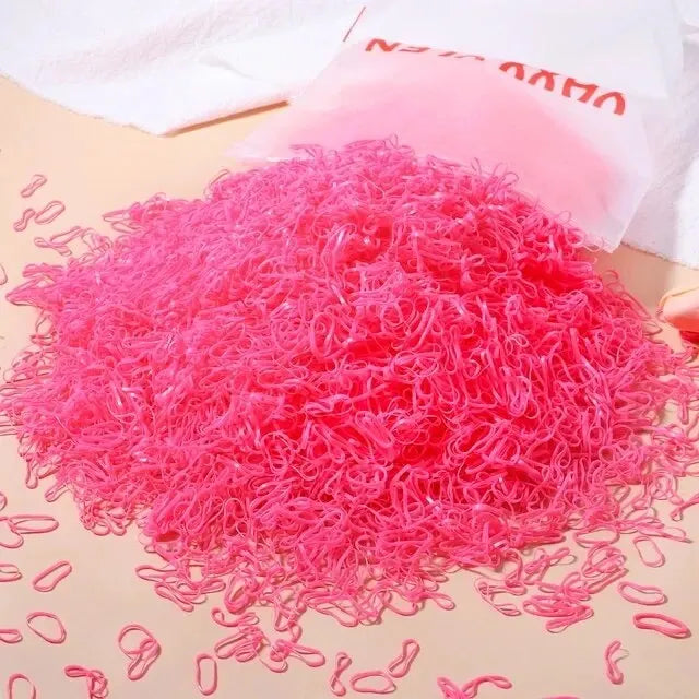 1000Pcs Colorful Small Disposable Hair Bands Scrunchie Girls Elastic Rubber Band Ponytail Holder Hair Accessories Hair Ties