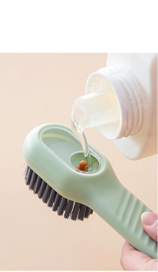 1 Multifunctional Cleaning Shoe Brush Soft Automatic Liquid Shoe Brush Soap Brush with Hook Cleaning Tool, Tiny and Convenient