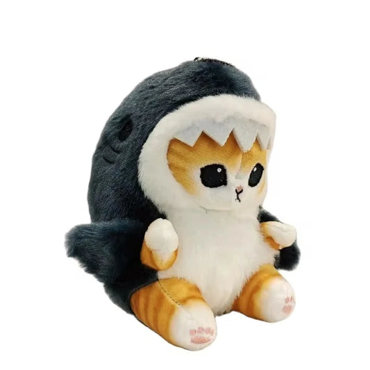 12CM Cute Shark Cat Plush Doll Pendant Beautiful Room And Car Shrimp Cat Decoration Pendant Opening Holiday Boys and Girls Gift