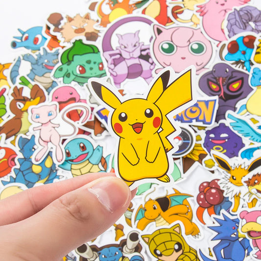 10/30/50/100pcs Pokemon Stickers Kawaii Pikachu Decals DIY Skateboard Bicycle Guitar Laptop Kids Cute Waterproof Stiker Toys