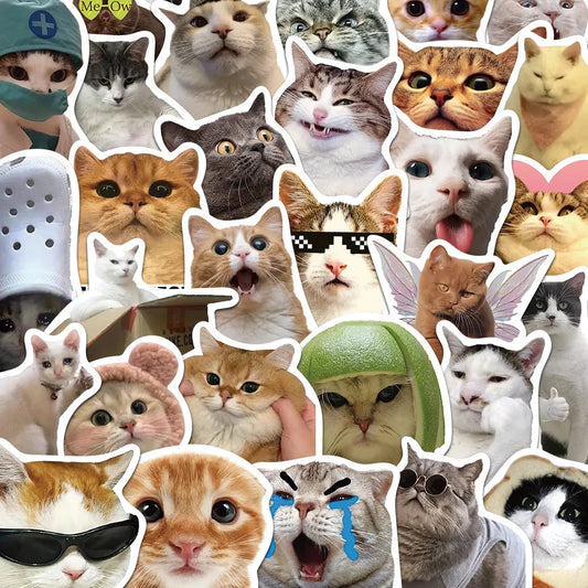 10/30/50PCS Kawaii Love Cat PVC Sticker Aesthetic Children's Korean Decoration Scrapbooking Stationery School Supplies for Kids