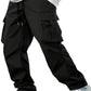 2025new men's workwear pants, European and American men's loose straight casual pants, men's workwear pocket pants