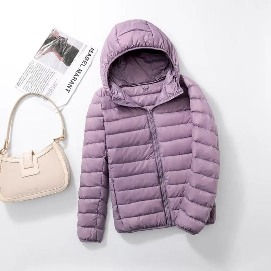 Women Puffer Jacket 15 Colors Plus Size 5XL 6XL 7XL 2025 New Spring Autumn Female Ultra Lightweight Packable Hooded Down Coats