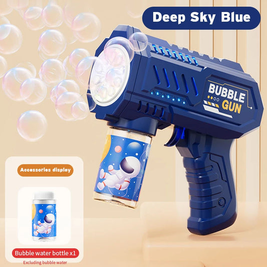 10 hole Handheld light bubble machine fully automatic electric bubble gun children's toys without battery and bubble water
