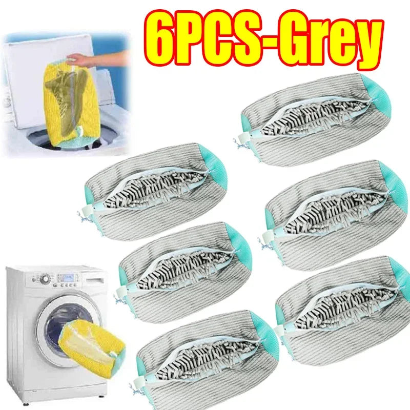 1/2PCS Wash Shoes Bag Padded Net Laundry Shoes Protector Fluffy fibers Polyester Washing Shoes Machine Laundry Bag Drying Bags