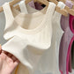 zjaiss Women Solid Round Neck Ribbed Tank Top Camisole Women 2025 Summer Basic Elastic Tank Top O Neck Solid Tank Top
