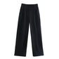 Willshela Women Fashion Solid Front Zipper Straight Pants Vintage High Waist Full Length Female Chic Lady Trousers