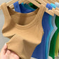 zjaiss Women Solid Round Neck Ribbed Tank Top Camisole Women 2025 Summer Basic Elastic Tank Top O Neck Solid Tank Top