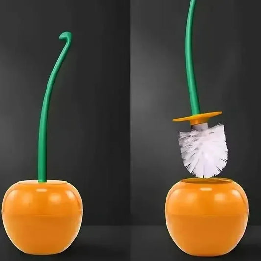 1pc Lovely Cherry Shape Lavatory Toilet Brush Red Toilet Brush Creative Holder Set Toilet Holder Bathroom Accessories