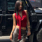 Women's Tank Summer New Sexy Sleeveless Low Chest Top Streetwear Fashion Bandage Casual Slim Female Club Party Versatile Tank