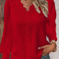 Women's Lace Stitching Shirt Loose Stitching V-neck Long Sleeve Pullover Chiffon Shirt Fall Top Simple Elegant Street Blouse