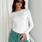 Woman Clothing Long Sleeve T-shirt Slim Fit Tops Female O-Neck Knitted Close-fitting Tee Shirt Street Wear 2024 New 2408