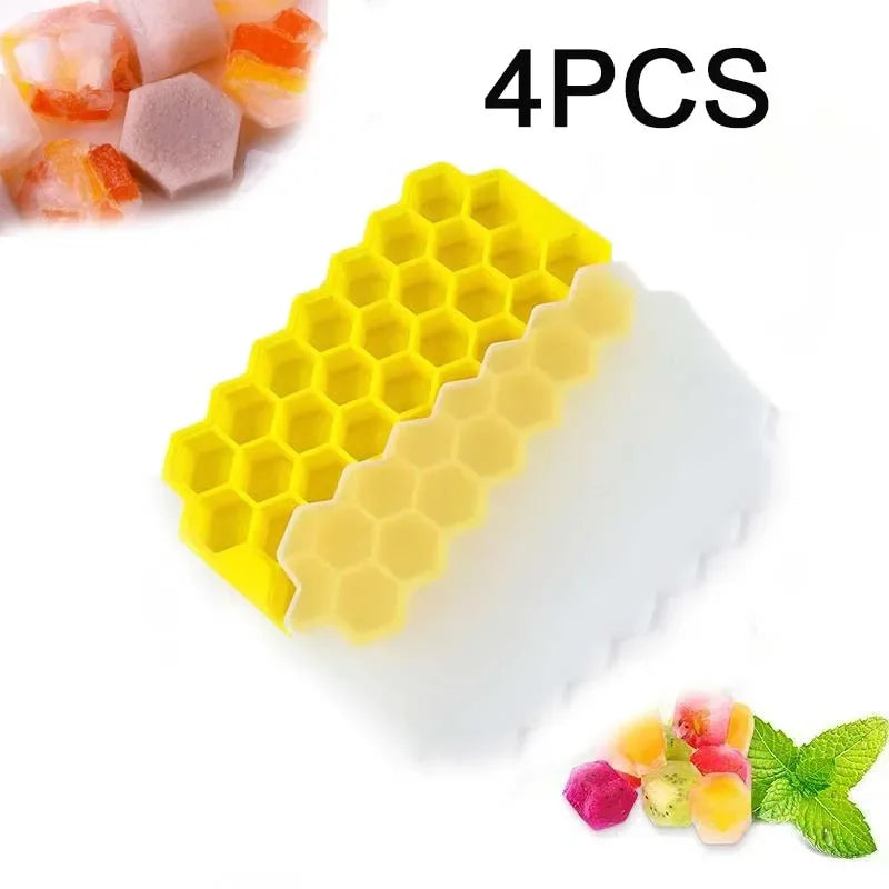 148 Cavity Honeycomb Ice Cube Trays Reusable Silicone Ice Cube Mold BPA Free Ice Maker with Removable Lids Ice Cube Maker