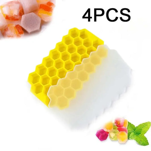 148 Cavity Honeycomb Ice Cube Trays Reusable Silicone Ice Cube Mold BPA Free Ice Maker with Removable Lids Ice Cube Maker