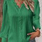 Women's Lace Stitching Shirt Loose Stitching V-neck Long Sleeve Pullover Chiffon Shirt Fall Top Simple Elegant Street Blouse