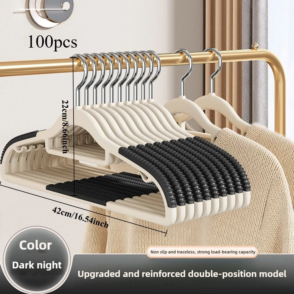 10pcs Home seamless wide shoulder clothes hanger, anti slip and anti bulging bag, thickened for both dry and wet use