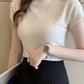 Women's Half-High Neck T-Shirt Fashion Jumper Casual Tops Korean Style Elegant Solid-Coloured Clothing Spring And Summer Season