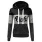 2024 Hot Sales Womens Clothing Print Color Block Hooded Sweatshirts Fashion Trend Versatile Pullover Street Warm Casual Clothing