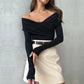 Women's Bodysuits Autumn New Black Sexy Backless Solid Corset Slim Fashion Crossed Bodysuits Long Sleeves Casual Knitted Rompers