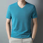 2024 Men's New Waffle V Neck Short Sleeved T-shirt Summer Comfortable Top